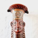 Inca craft vessel from Peru by Antonio Olave (1928-2016) hand painted