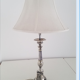 Silver metal lamp, old nineteenth electrified candle refurbished.