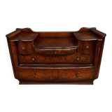 Art Deco chest of drawers in flamed mahogany with 5 drawers