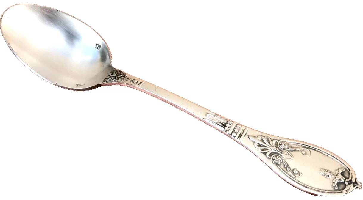 Antique dessert spoon by Orfèvre Cailar Bayard, Empire model.