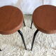 Duo de tabourets métal et skaï