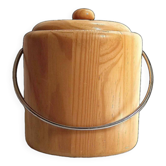 Scandinavian style wooden ice bucket 70s