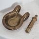 Clevis armrest ashtray in solid brass, nautical, 1950s/60s