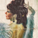 Painted canvas The lady in the mirror