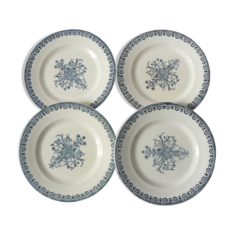 Lot de 4 assiettes plates terre de fer  modèle Alhambra  bon état