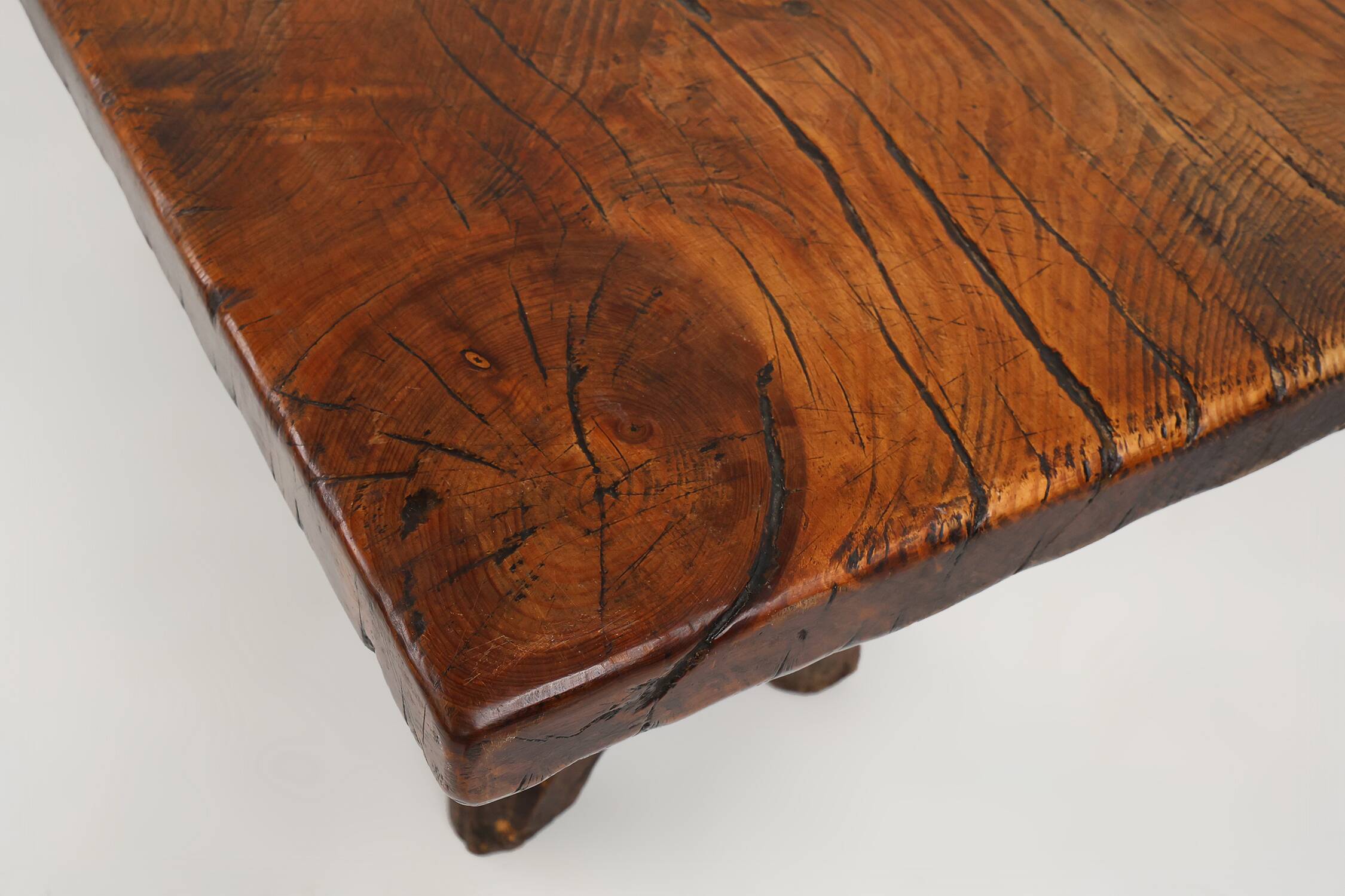 Rustic Spanish dining table, handmade in oak, 16th century