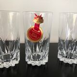 6 verres à eau en cristal ancien