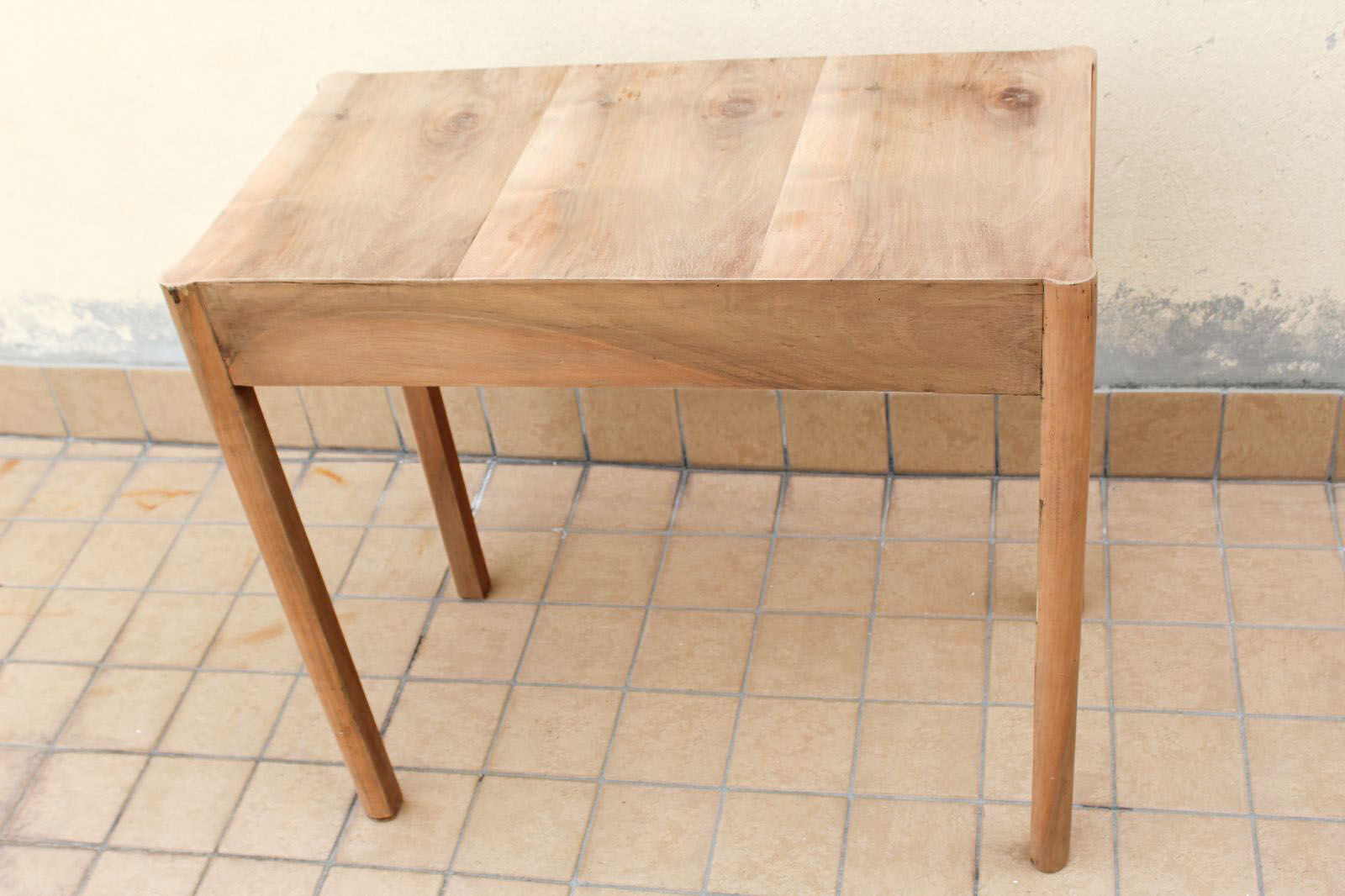 Table in beech wood slab Italy 50s