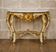 Louis XV style console – Cream and gold lacquered wood – Marble top
