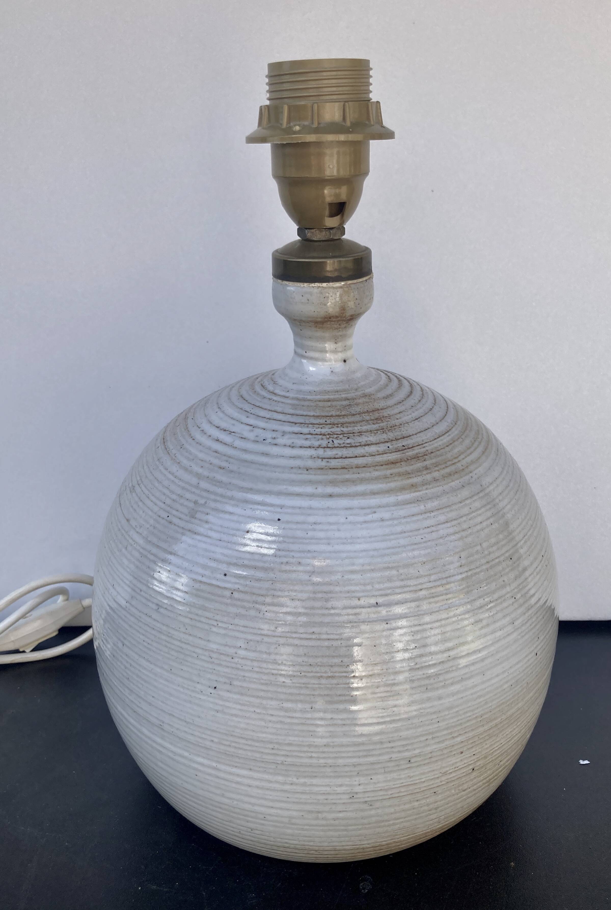 large stoneware lamp signed stoneware from Marais France
