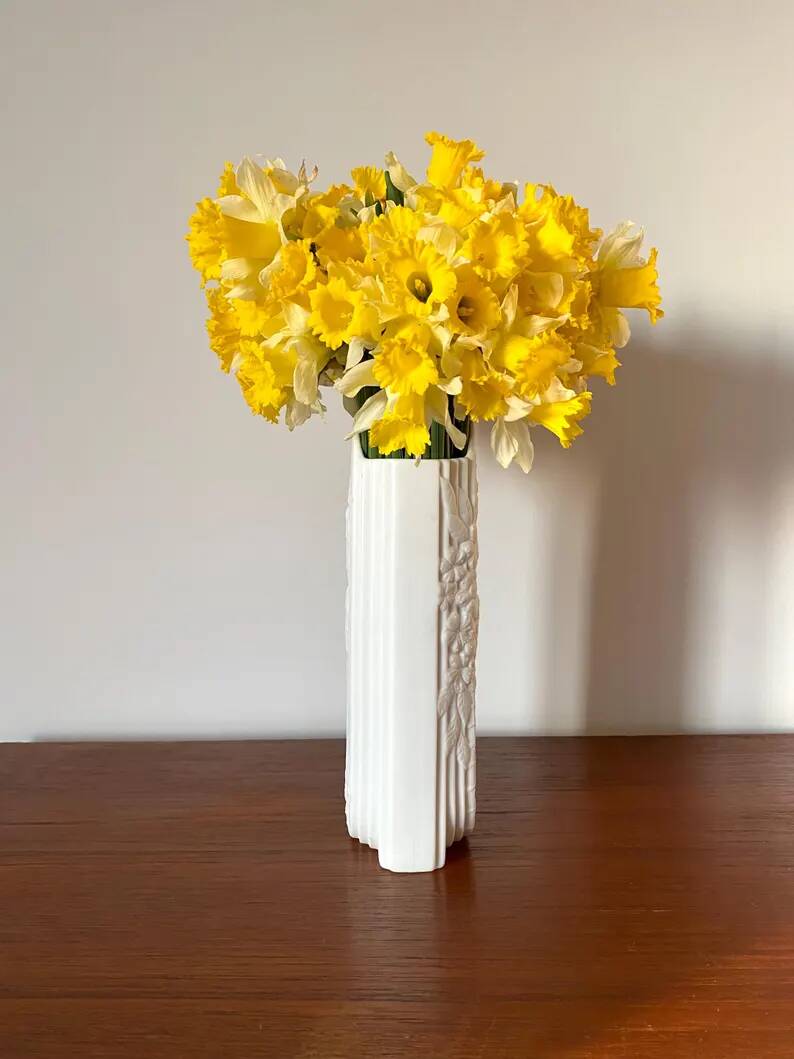 White porcelain vase by Manfred Frey for Kaiser, Germany 1960s