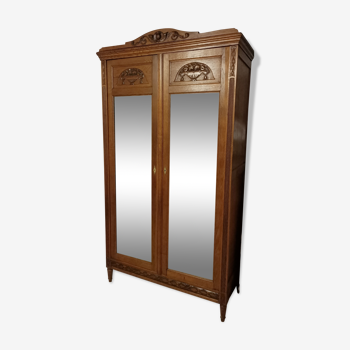 Armoire 2 portes miroir ancienne