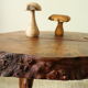 Brutalist side table made from vintage tree stump wood