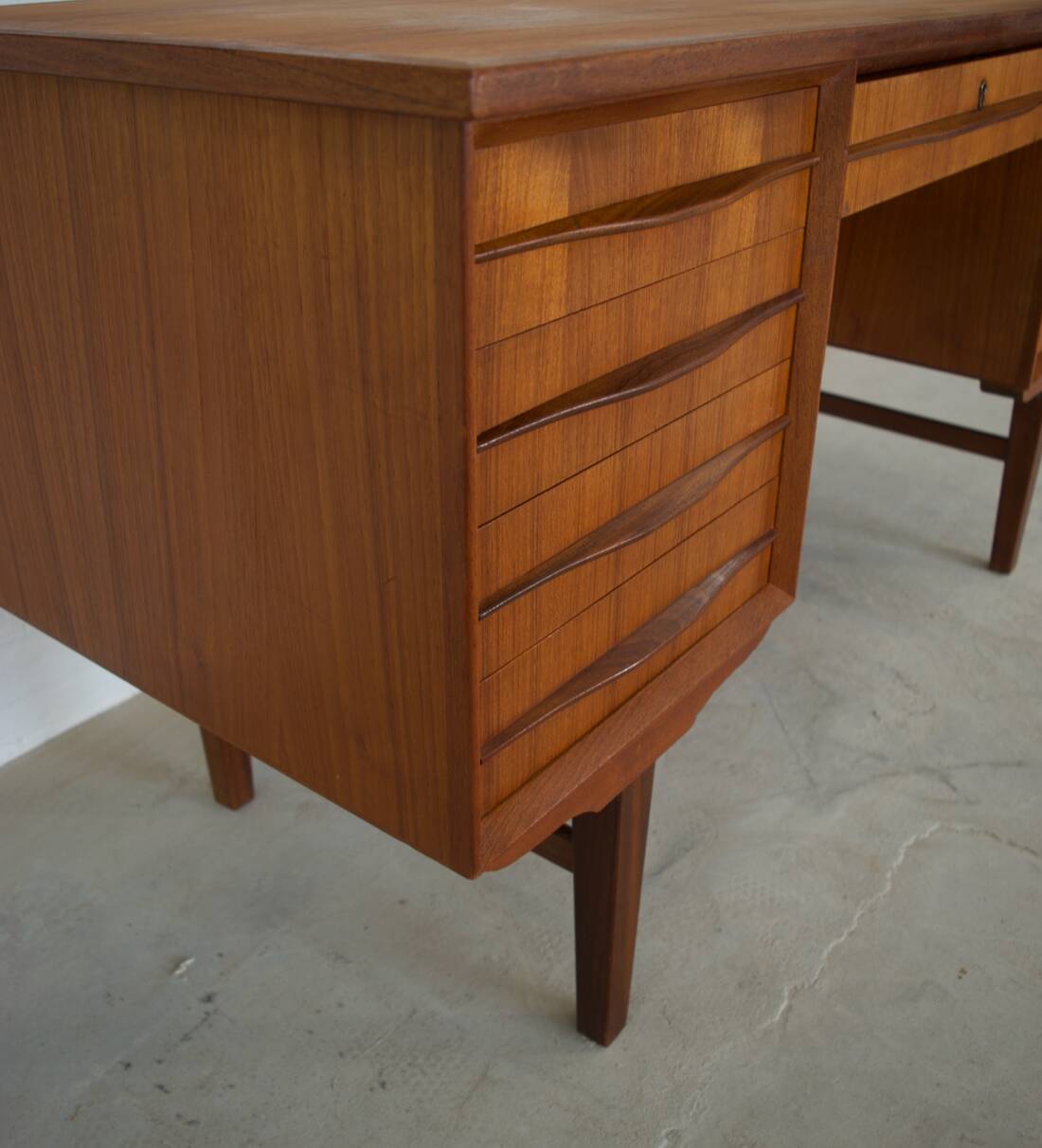Danish Teak 7-Drawer Desk, 1960s.