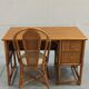 Bureau et chaise en bambou et rotin