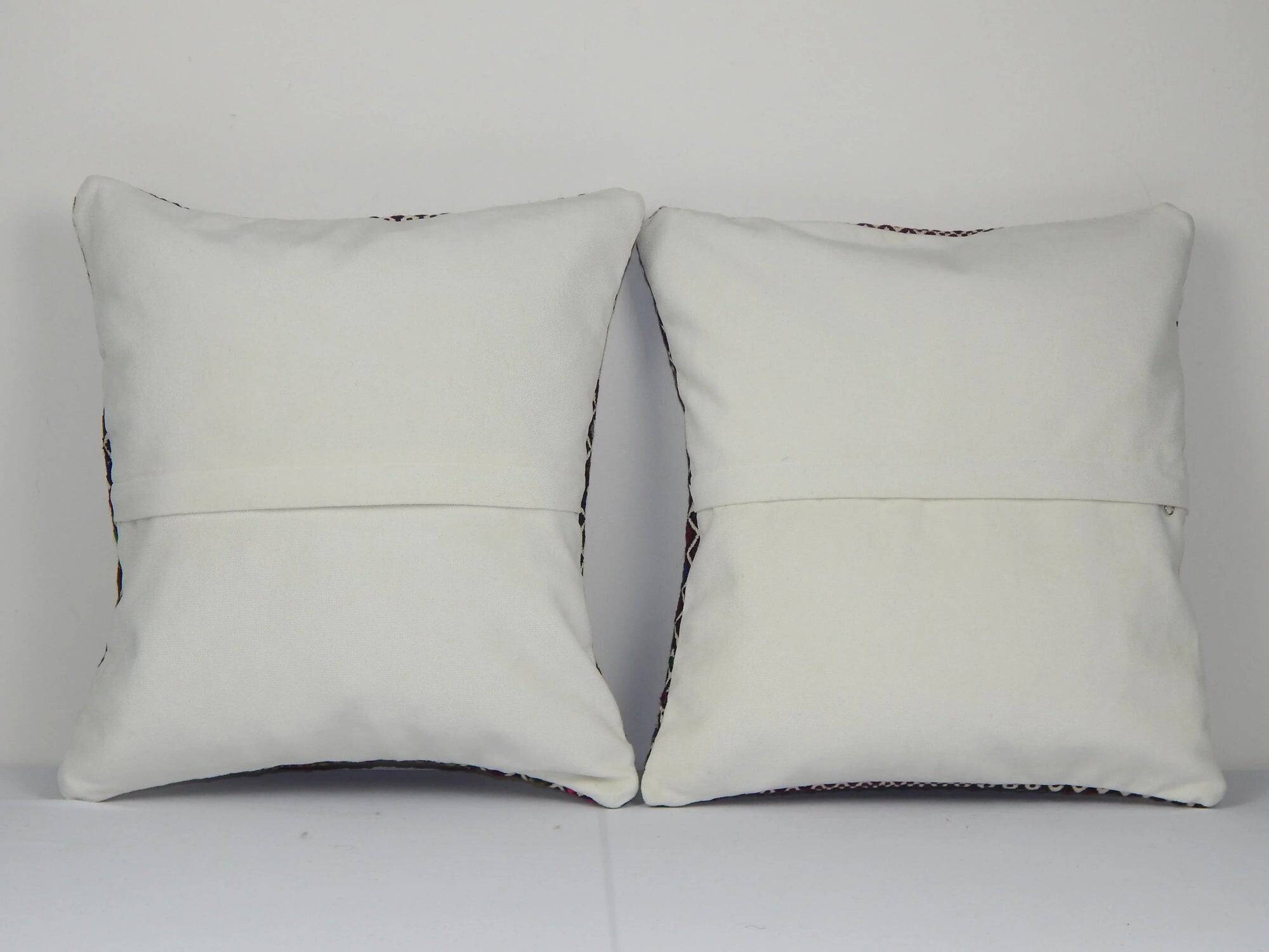 Set of 2 vintage kilim cushion covers 41x41 cm