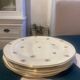 Dessert plate and porcelain dishes with a multicoloured floral pattern, vintage.