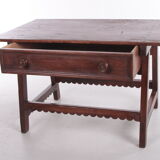 Brutalist 19th century Spanish wooden payment table or side table