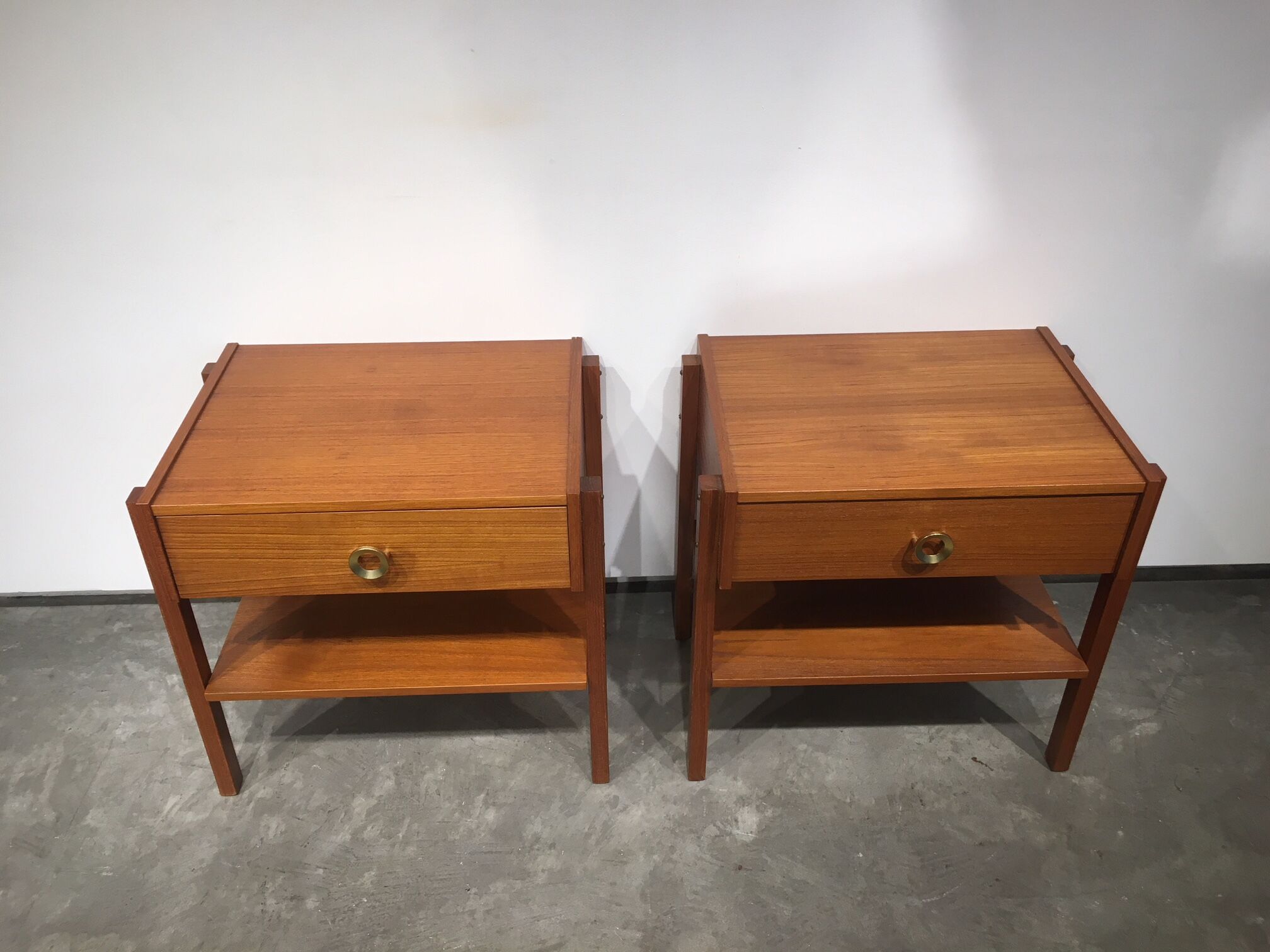 Teak bedside tables circa 1960