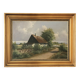 Large Vintage Countryside Cottage Original Oil Painting,circa 1940