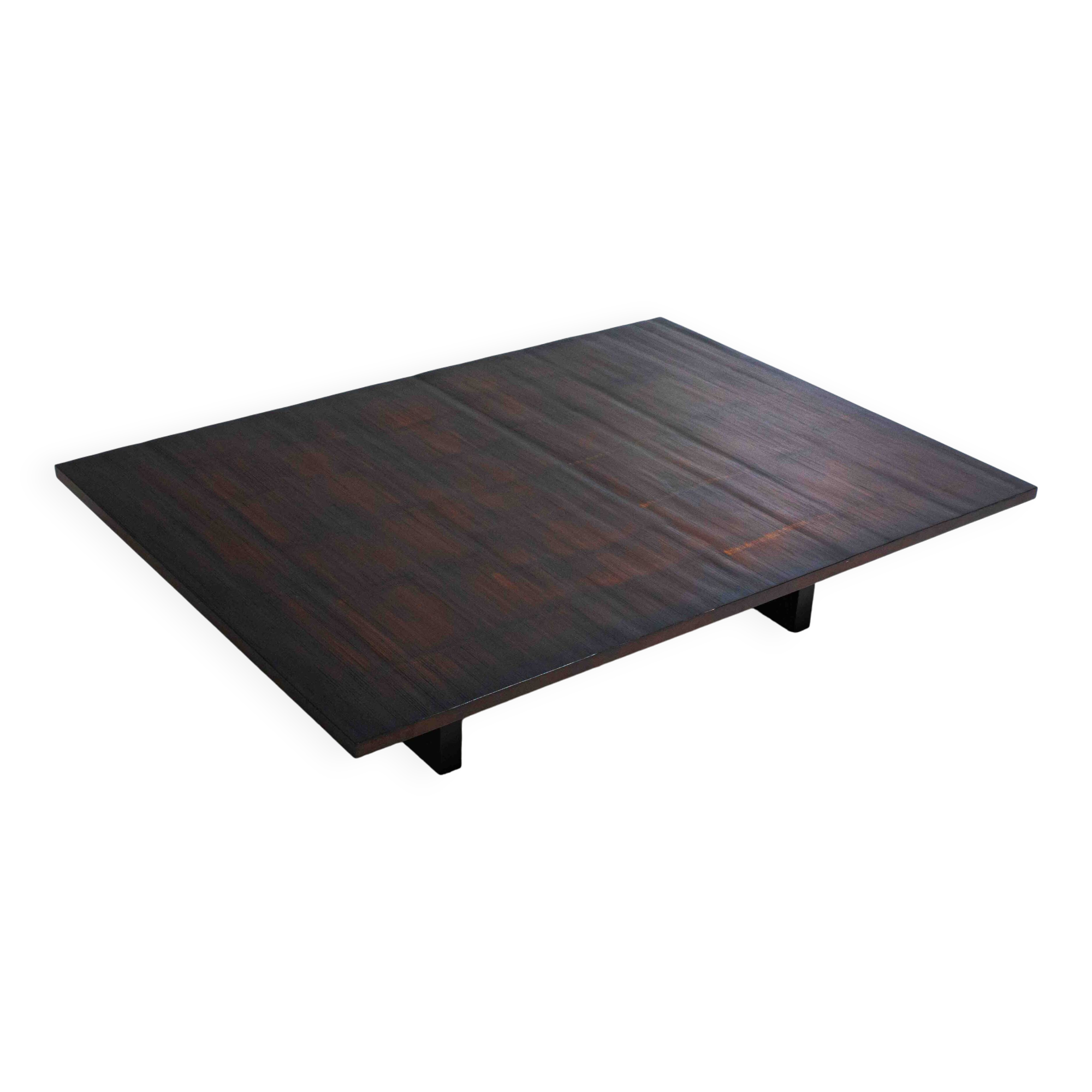 Large bamboo & wengé coffee table by Axel Vervoordt, 1980s