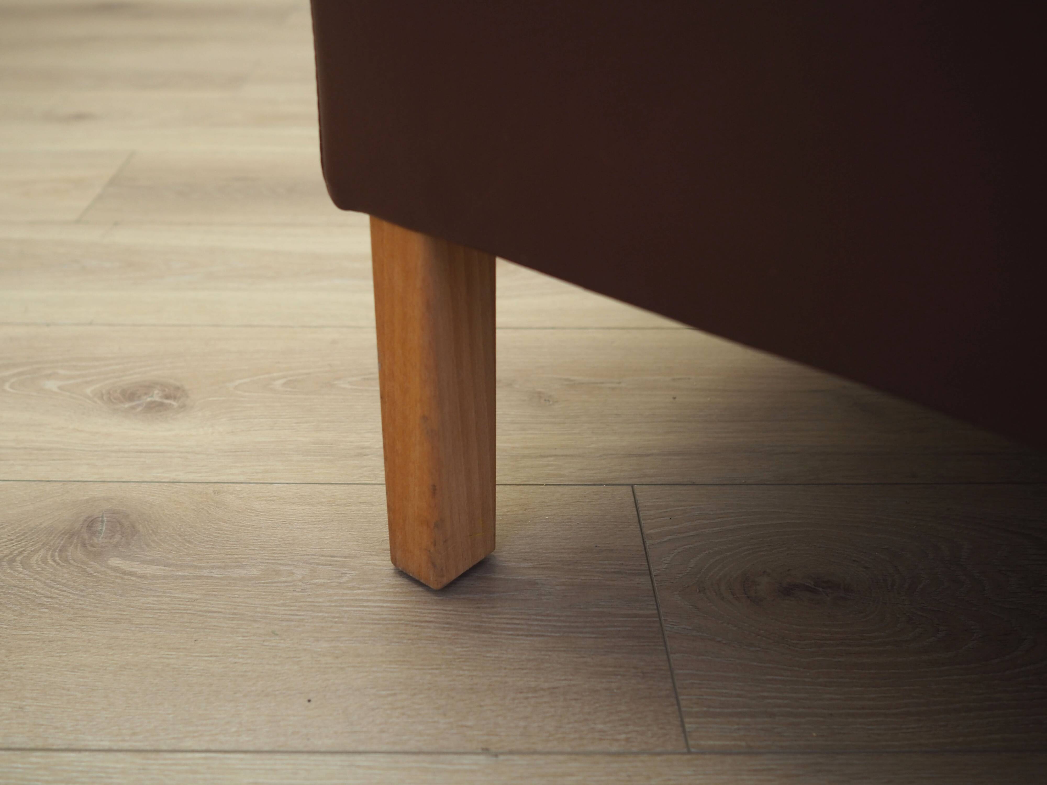 Brown leather sofa, Danish design, 1970s, production: Denmark