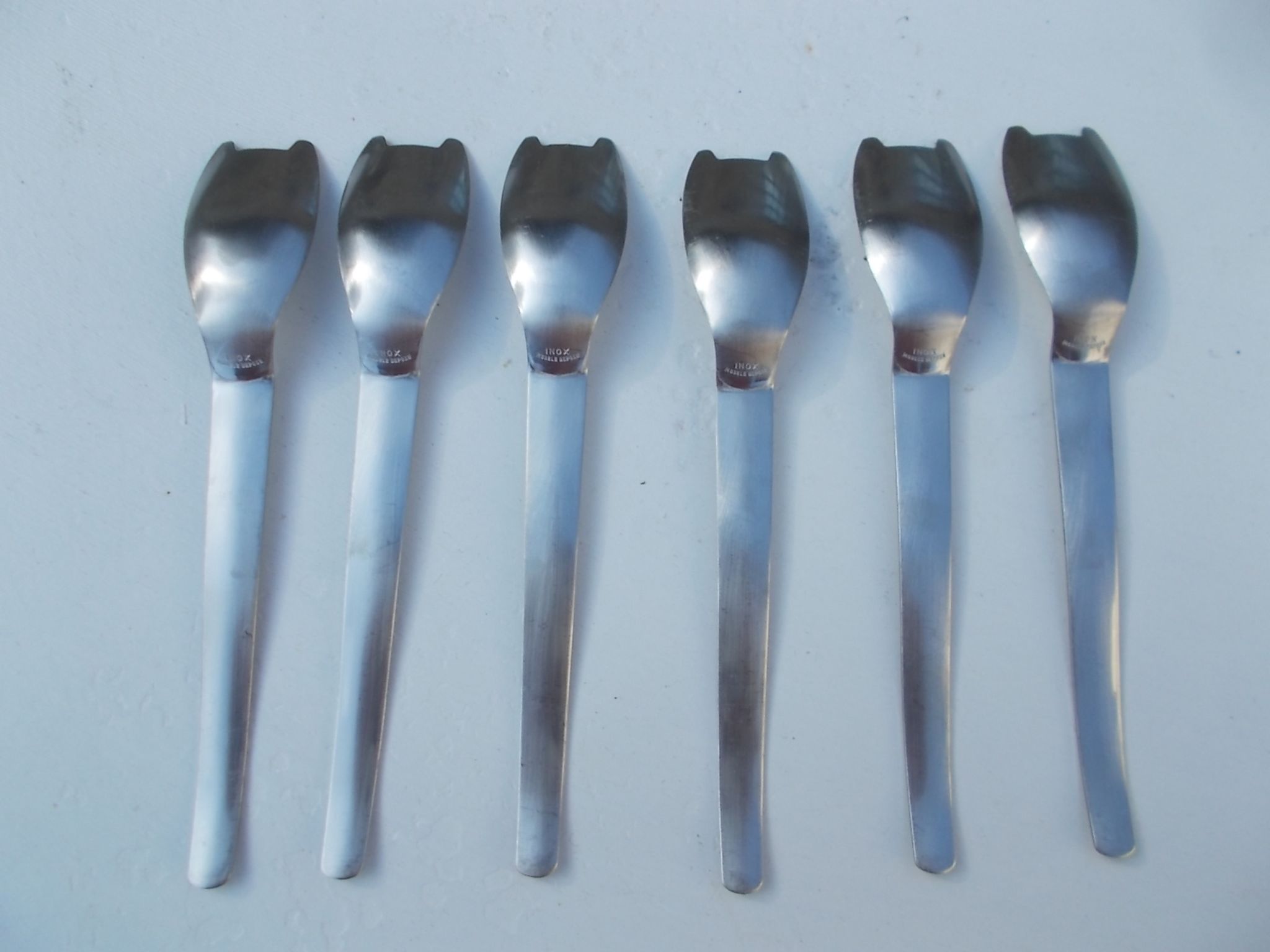 6 cuillères à glaces inox France