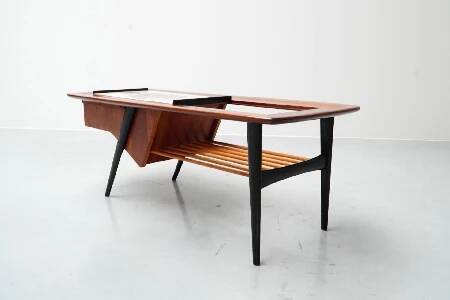 Alfred Hendrickx, Coffee Table Model 210 with Built-In Bar