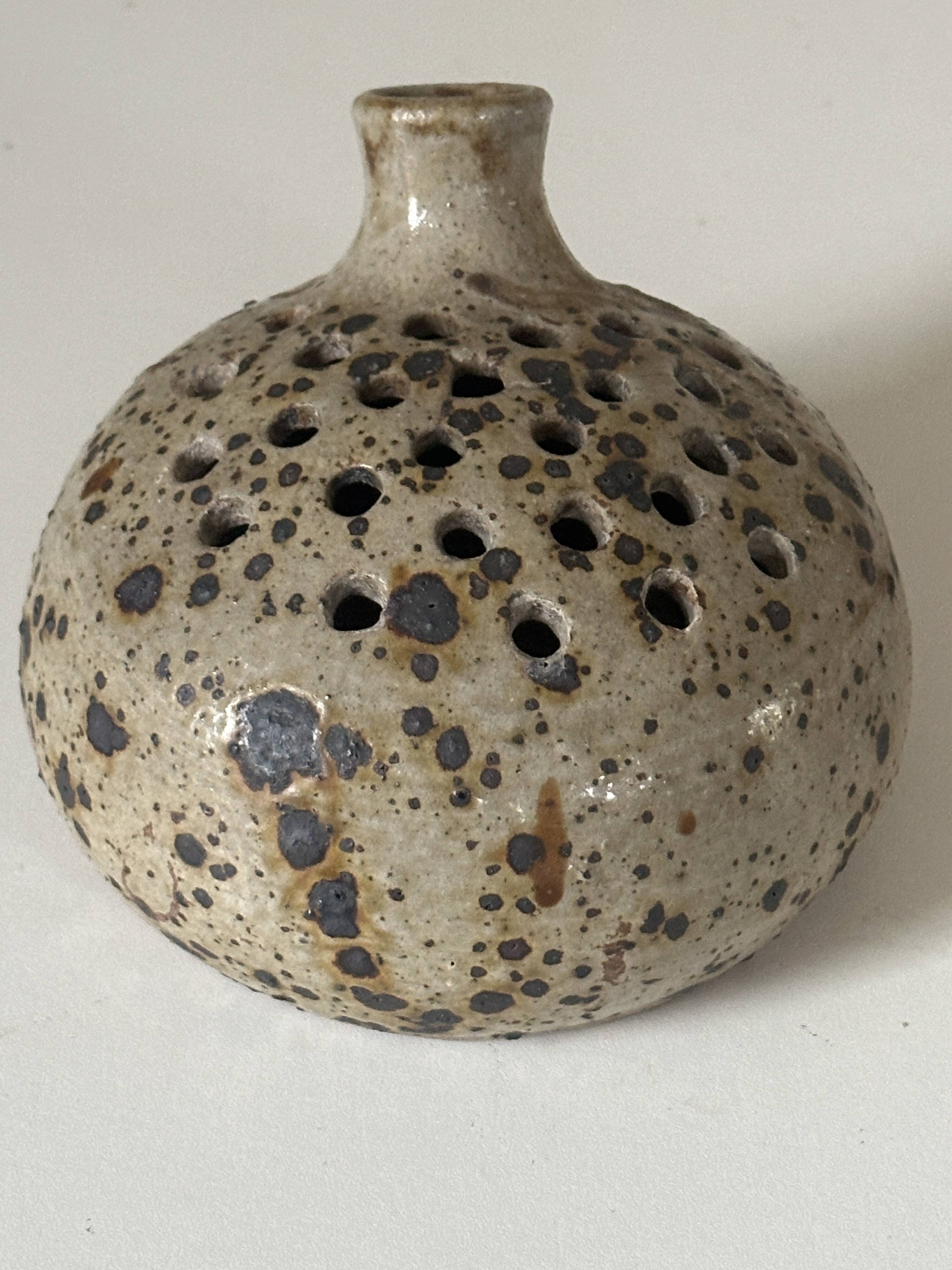 Vintage pyrite stoneware ceramic vase design from the 60s