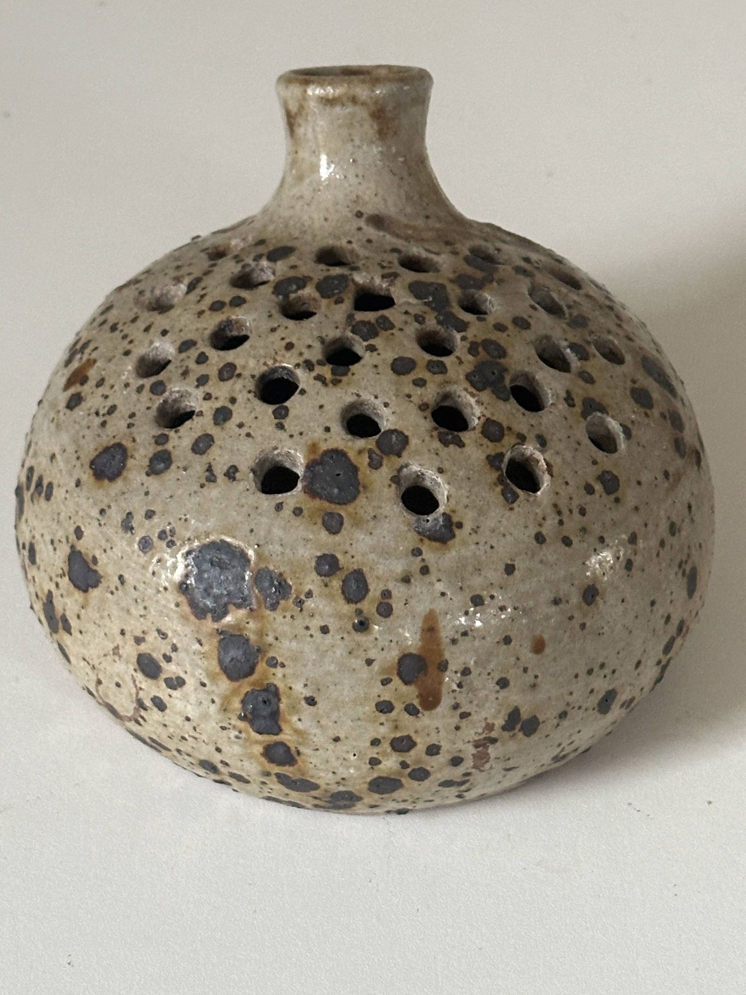 Vase céramique grès pyrité vintage design années 60