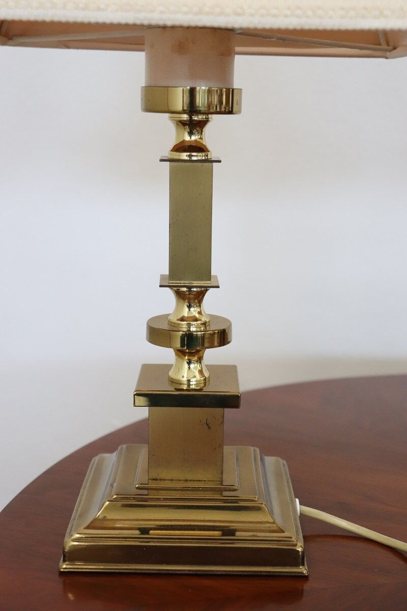 Golden Bedside Table Lamps, 1970s, Set Of 2