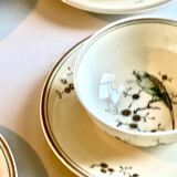 Set of 4 Limoges porcelain tea cups from the Ancienne Manufacture Royale from Bernardaud