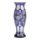 Purple engraved glass vase decorated with roses and "bubbles"