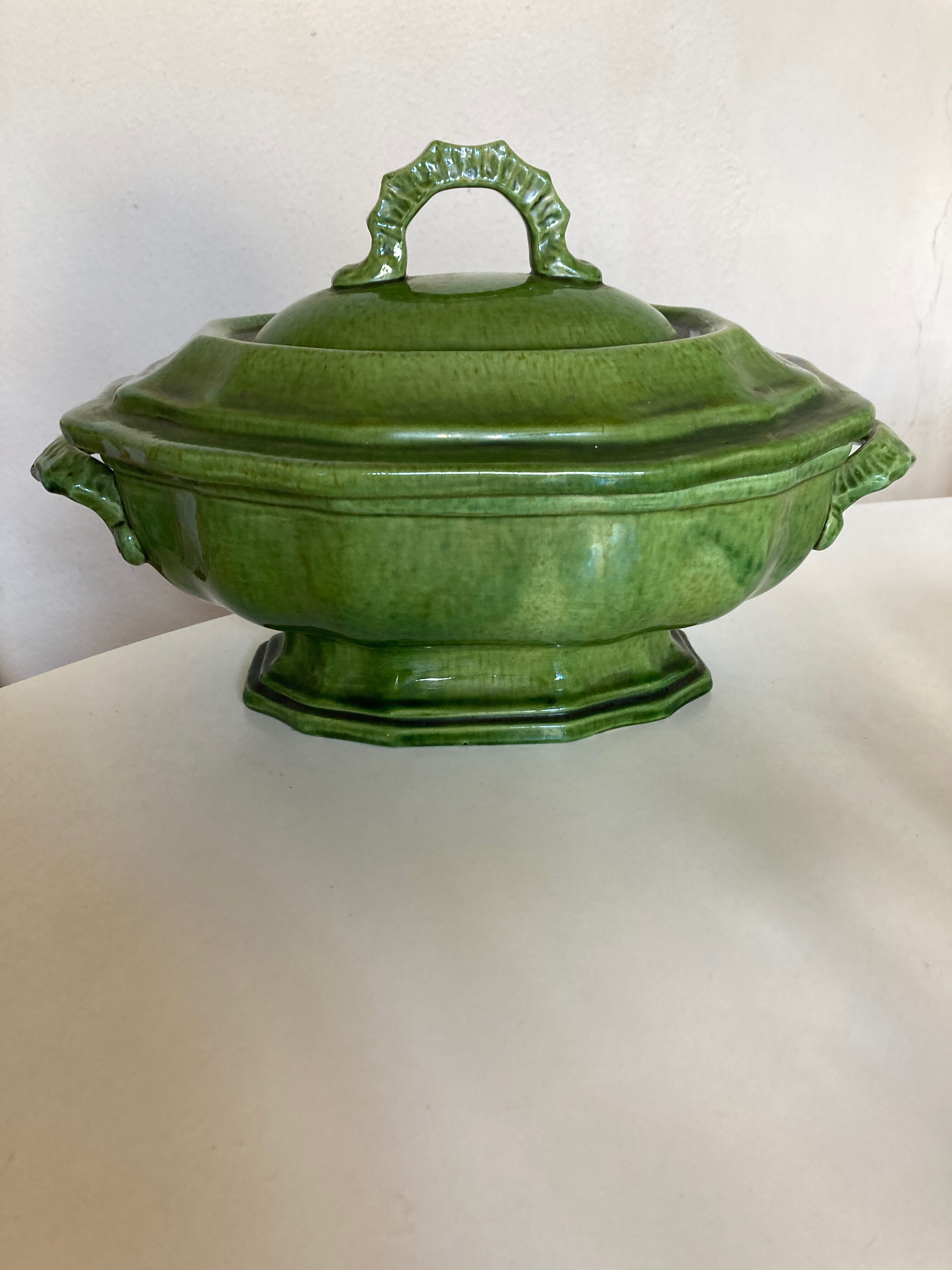 Soup bowl with godrons Aegitna Vallauris glazed earth 1950