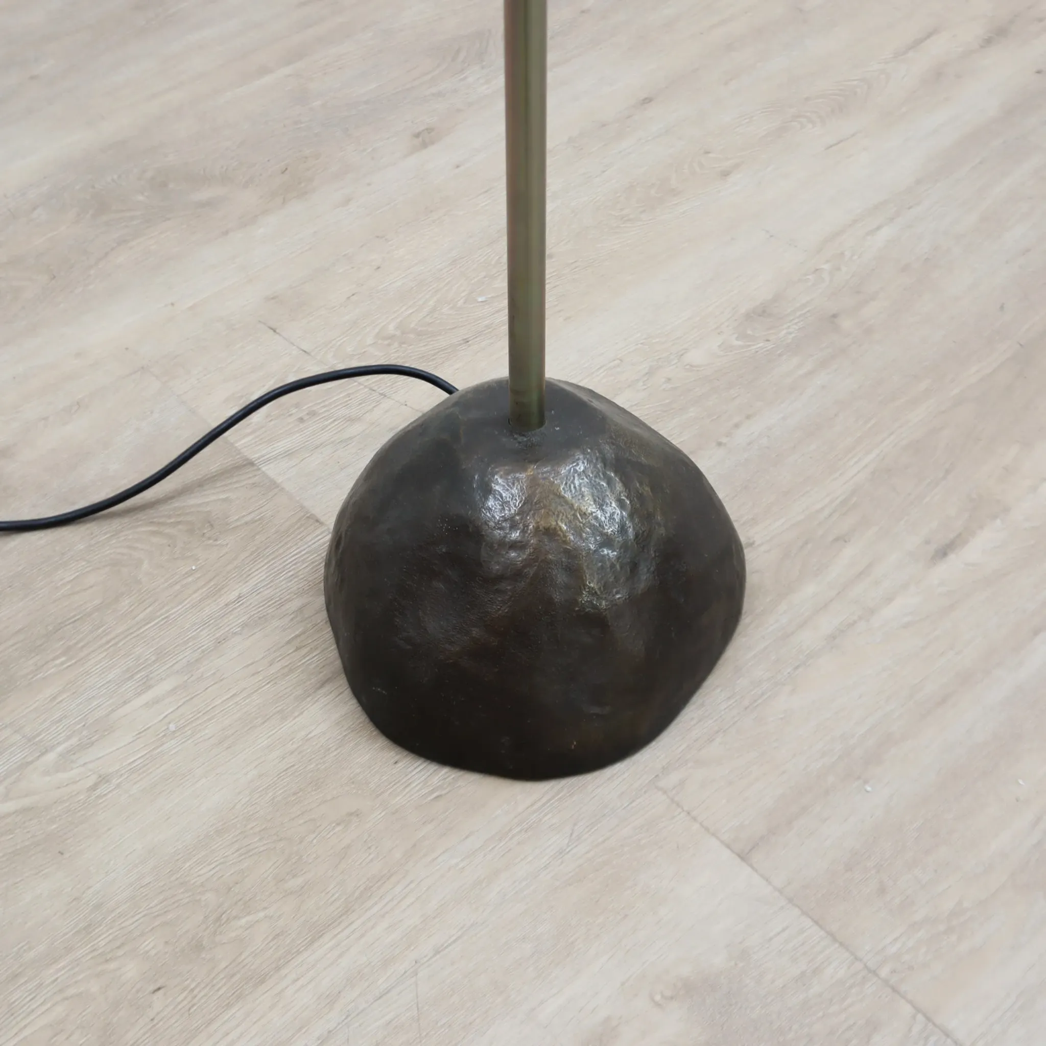 1980s Postmodern Blue Glass & Brass Floor Lamp by Toni Cordero for Artemide