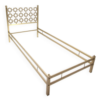 Postmodern Sculptural Brass Single Bed by Luciano Frigerio, Italy