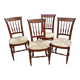 4 chaises paillées Louis-Philippe en bois fruitier