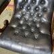 Pair of English armchairs Chesterfield black leather