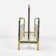 Graphic magazine holder in golden brass 70s