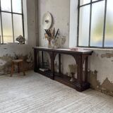 Oak console with white marble top 1970