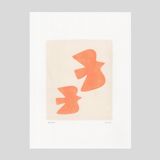 peinture sur papier "oiseaux" signée eawy