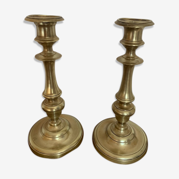 Pair of brass candlesticks