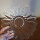 Set of 2 vintage flower-shaped Austrian glass dishes