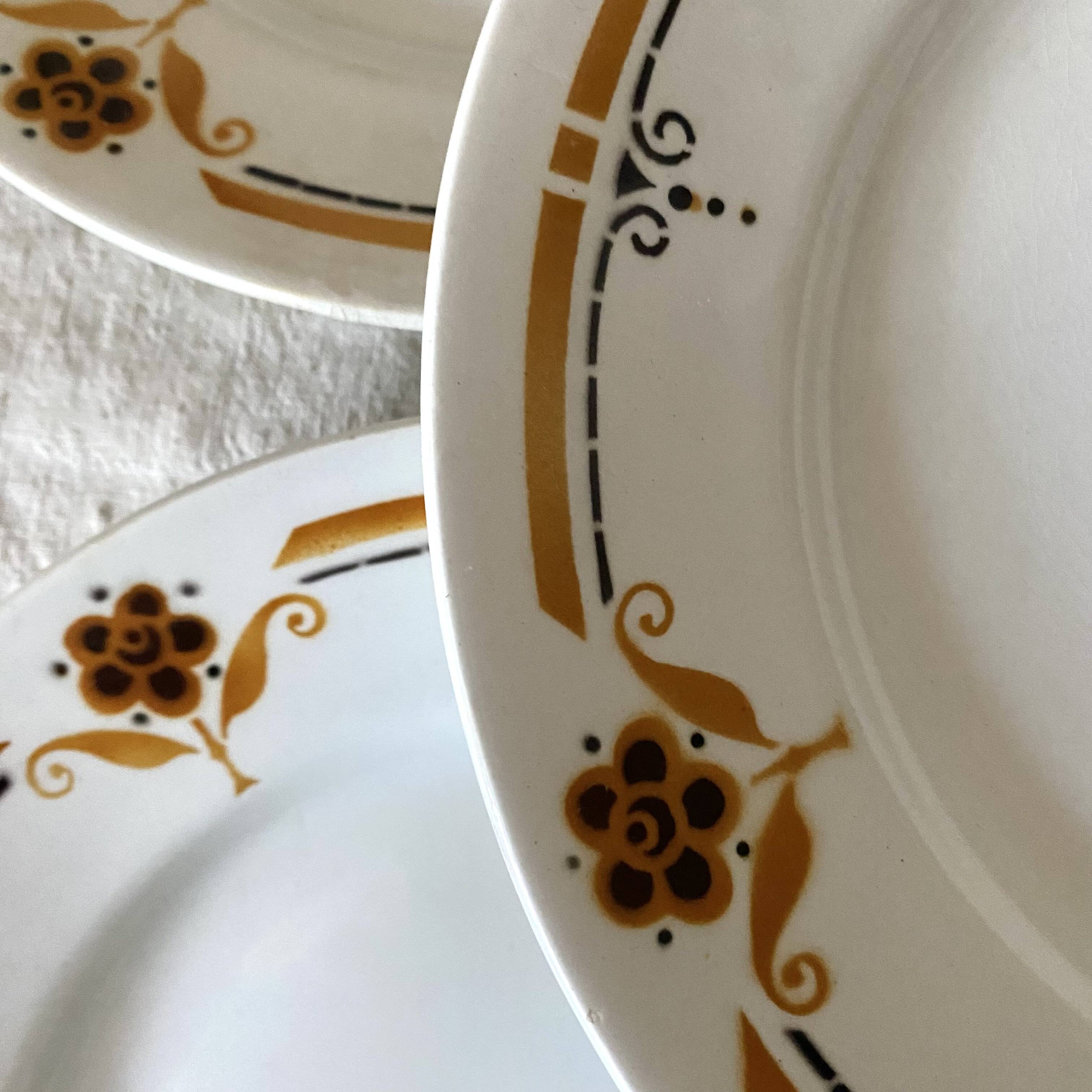 Soup plates from the 60s, Luneville earthenware