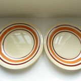 Ensemble de 4 assiettes plates en faïence Vintage