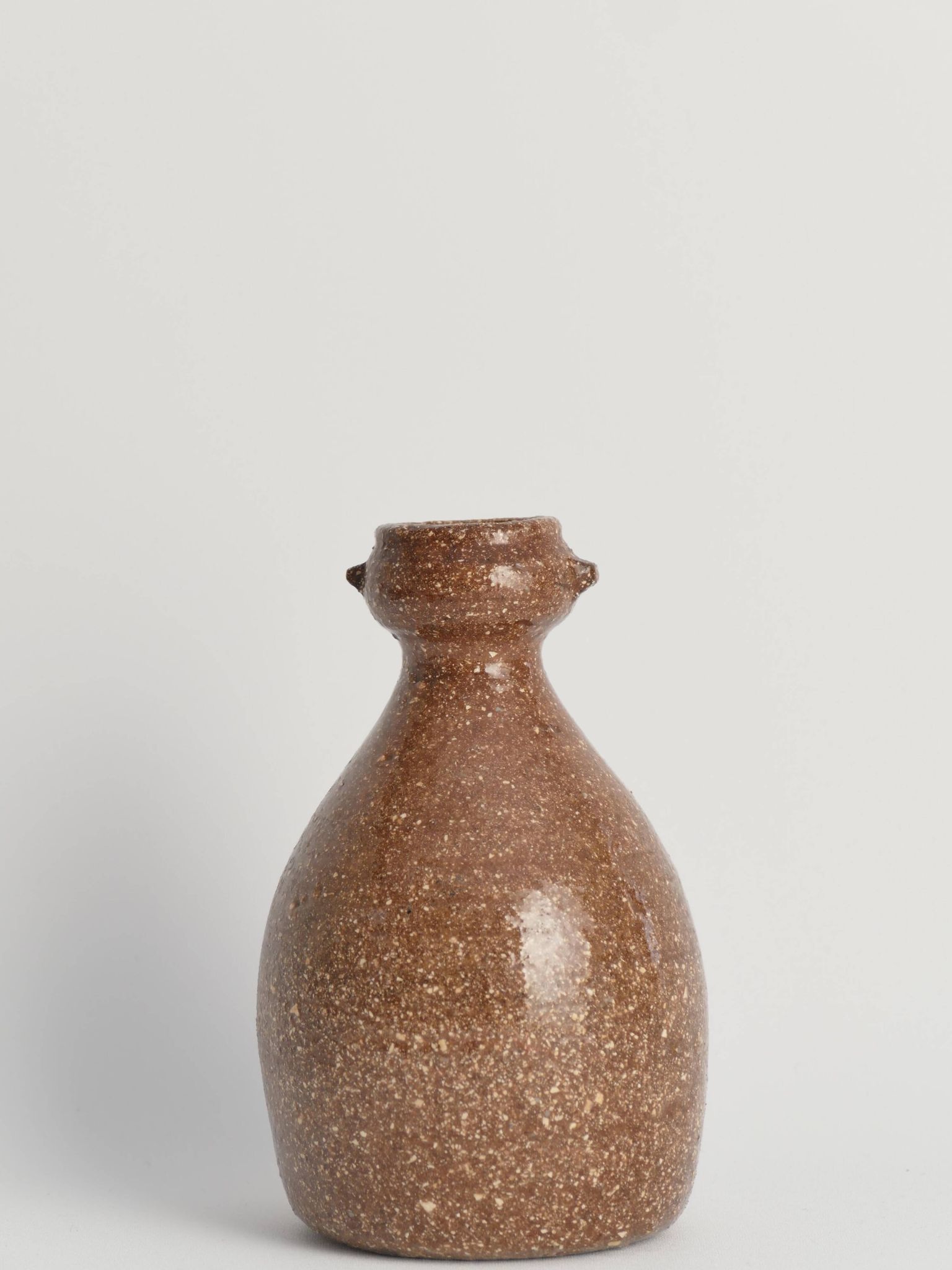 Japanese Shigaraki Inspired Handmade Stoneware Vase with Barnacle-Like Texture