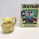 Postmodern Yellow Opaline Hand Blown Glass Jug with Murrines and Silver Flakes