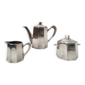 Ercuis 3-piece silver-plated metal coffee set – art deco style