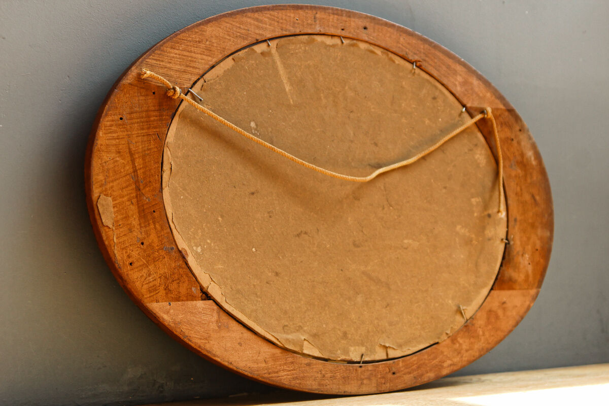 Oval art deco mirror