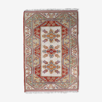 Vintage Turkish Kars handmade carpet 116cm x 175cm 1960s